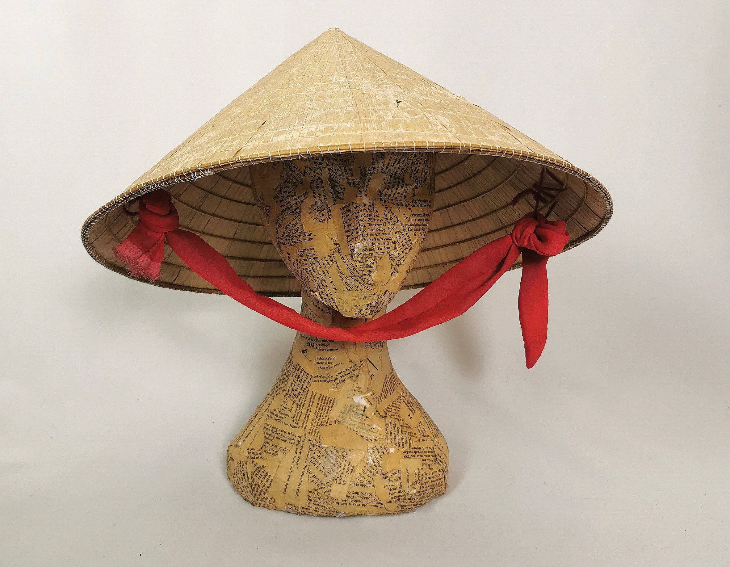 U&S Sombrero de sol de bambú oriental chino accesorios de baile tejido  hecho a mano paja de arroz turismo gorra de lluvia para agricultor pesca