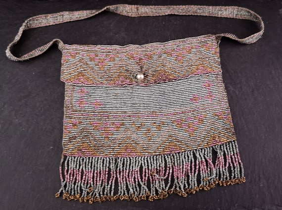Vintage 30s French beaded purse