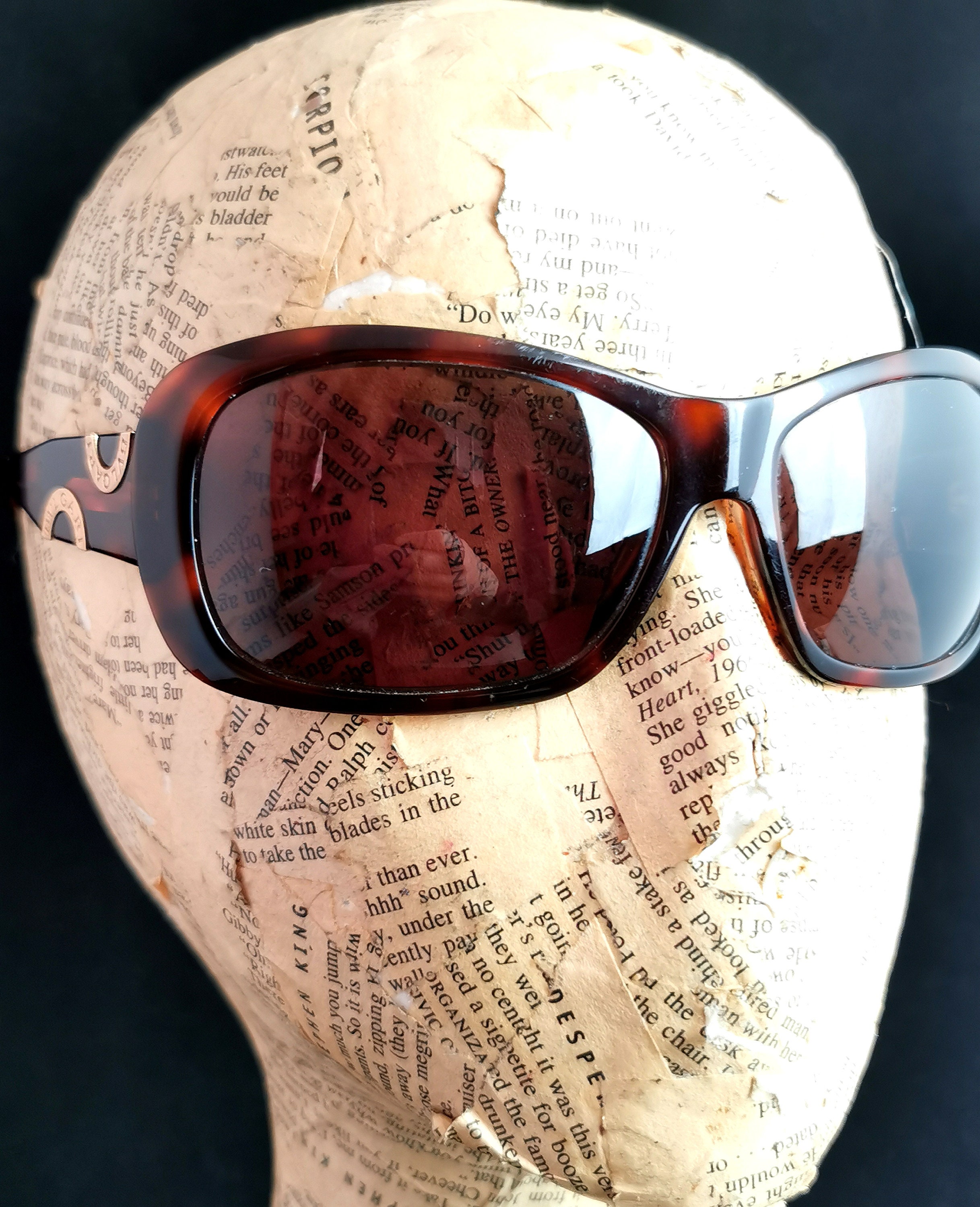Bvlgari Faux Tortoiseshell Sunglasses, Gold Tone Logo - Etsy