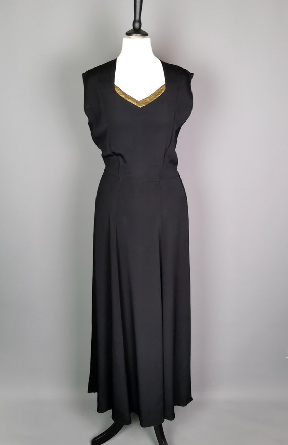 Vintage 1930's bombshell dress, Rayon crepe, gold… - image 6