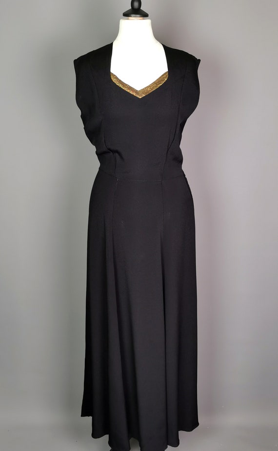 Vintage 1930's bombshell dress, Rayon crepe, gold… - image 2