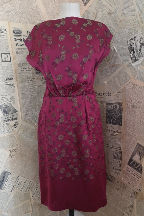 Vintage 1950s satin brocade dress