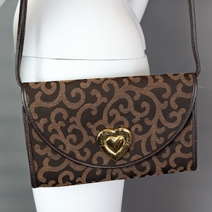 Vintage YSL canvas handbag, gold tone heart