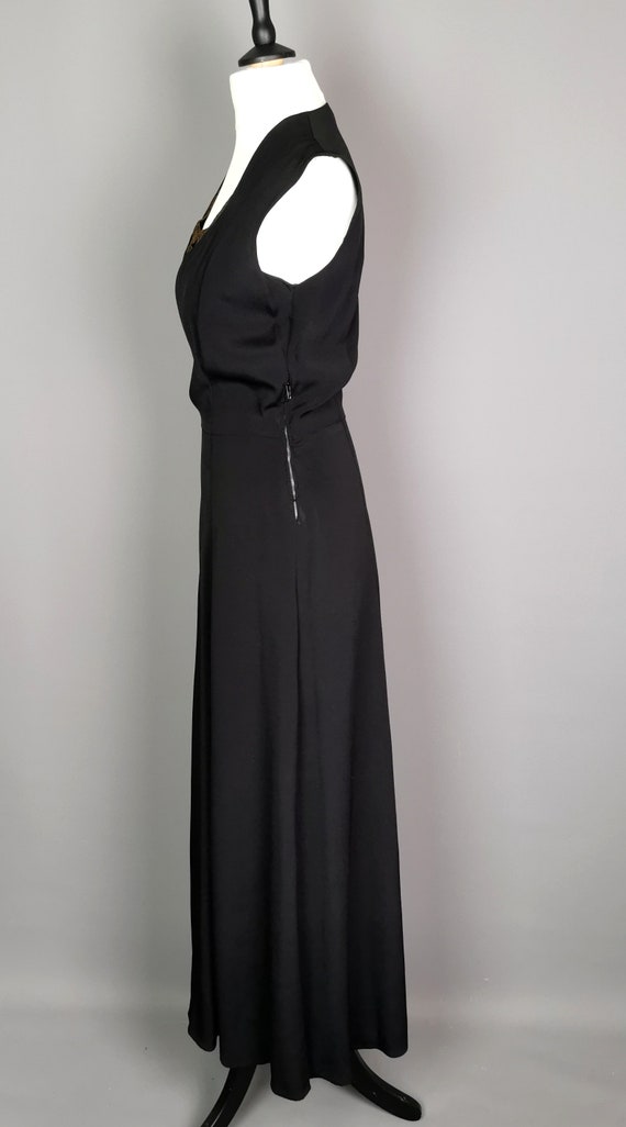 Vintage 1930's bombshell dress, Rayon crepe, gold… - image 5