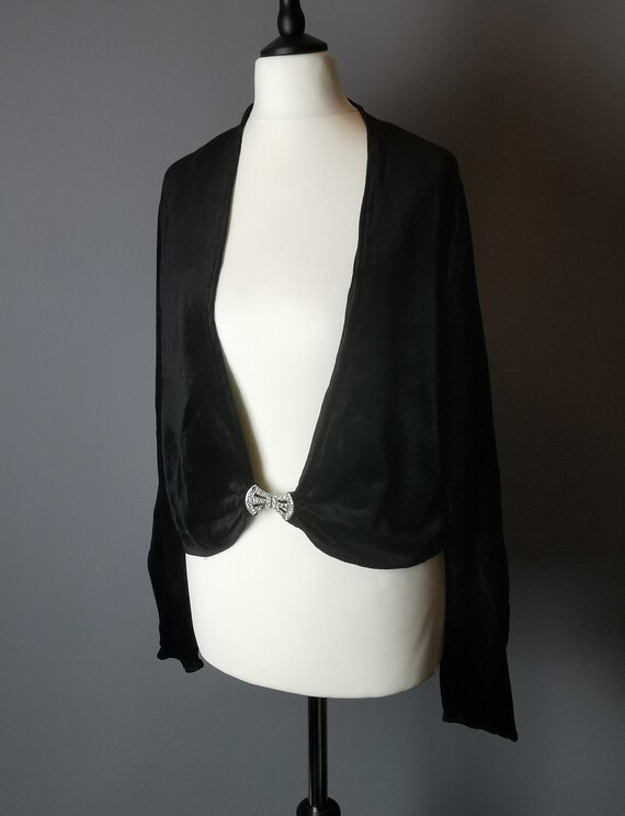 Vintage Black Velvet Jacket Art Deco | Etsy