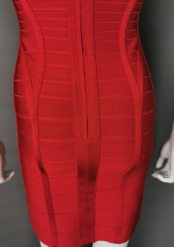 【新品美品】Herve Leger エルベレジェ レッド バンデージドレス Vintage Herve Leger Bandage Dress, Lipstick Red, Max Azria - Etsy