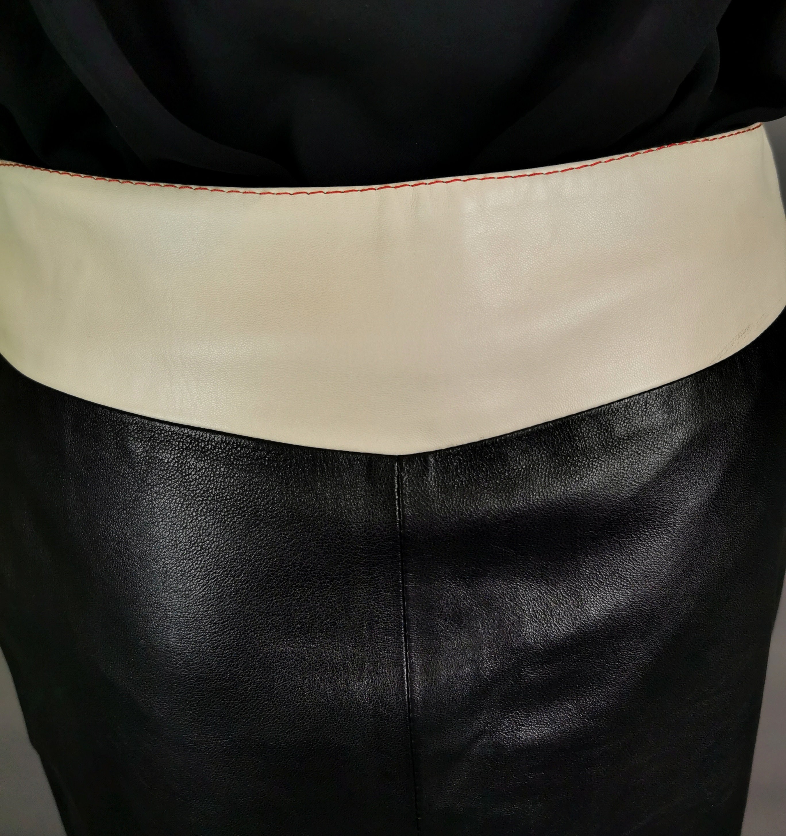 スカート 00s miumiu Archive Leather knitted skirt 00s miumiu Archive Leather knitted skirt
