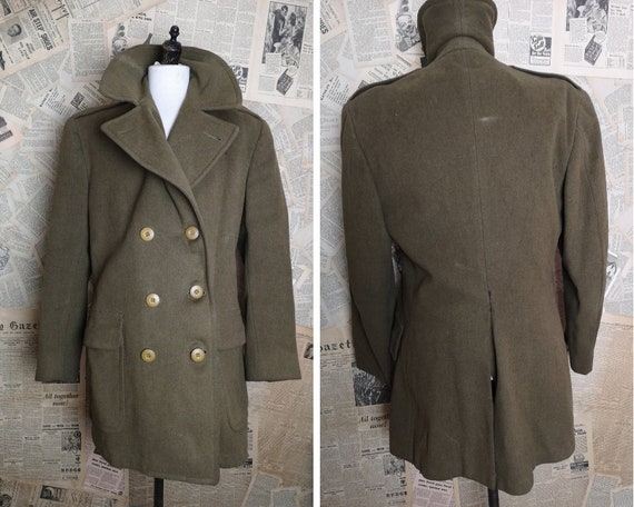 Vintage 40's WW2 mens overcoat, Regulation British