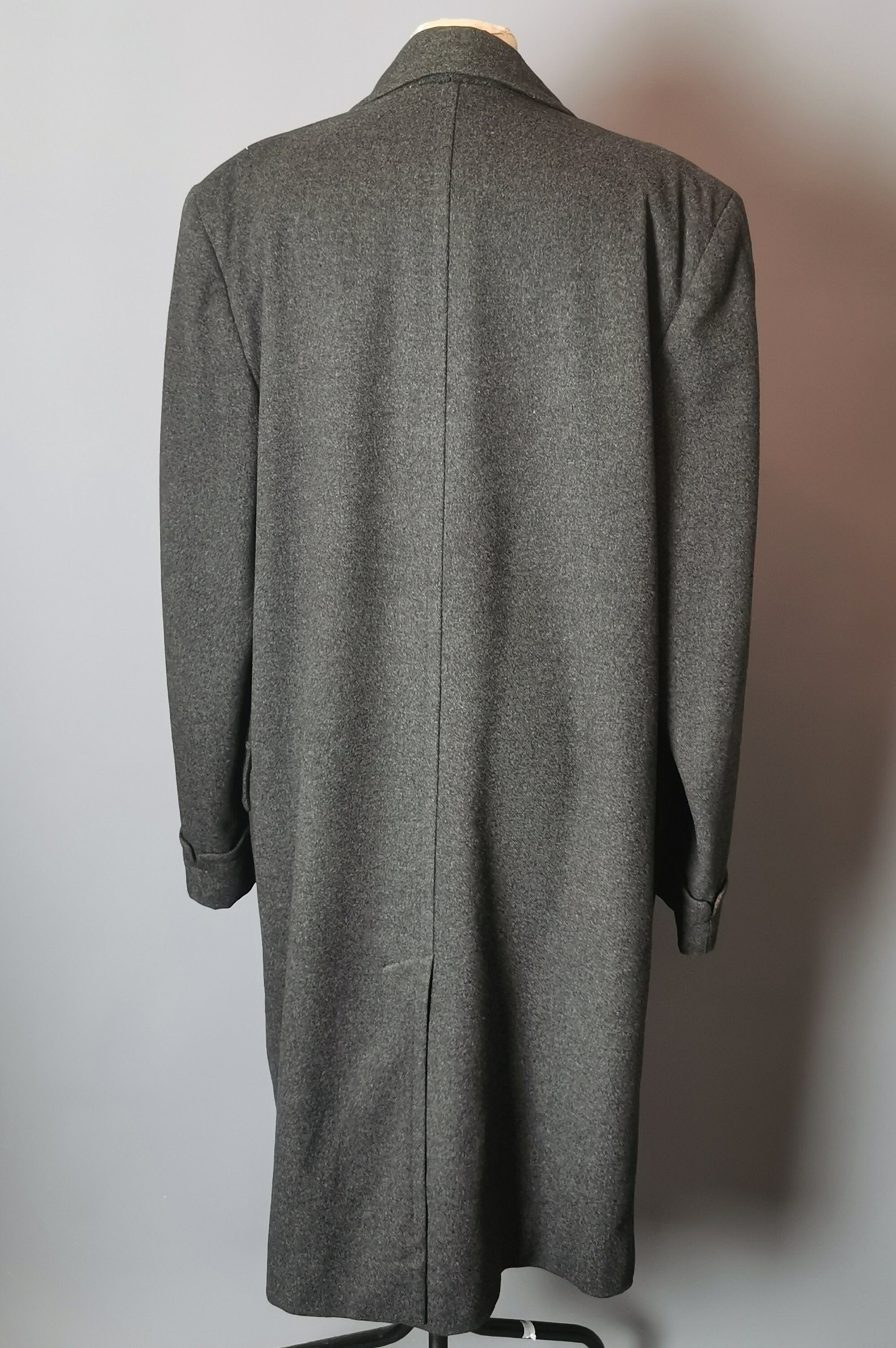 Vintage 1940s Mens Grey Wool Overcoat - Etsy UK