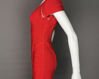 Vintage Herve Leger Bandage Dress, Lipstick Red, Max Azria - Etsy