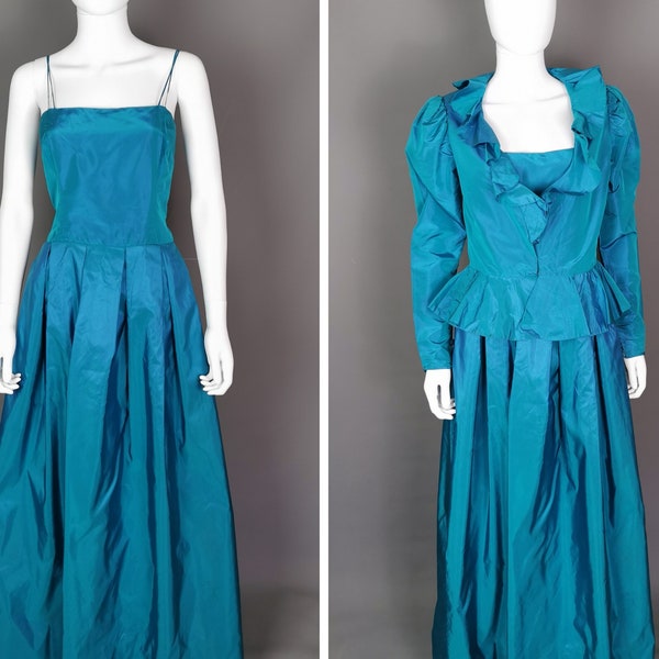 Vintage Hardy Amies two piece silk dress and jacket, evening dress