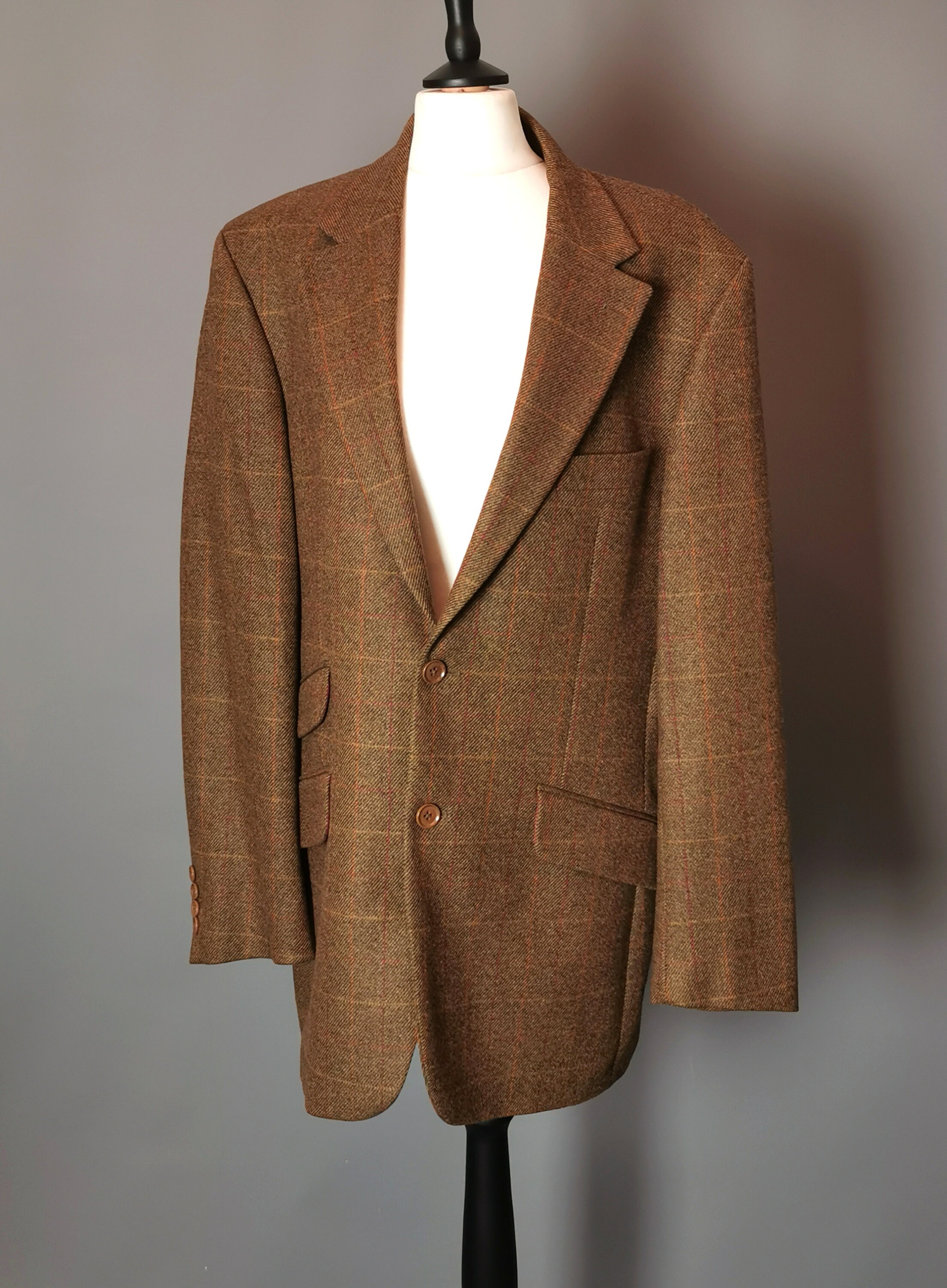 Vintage Tweed Blazer Jacket Sports Coat 