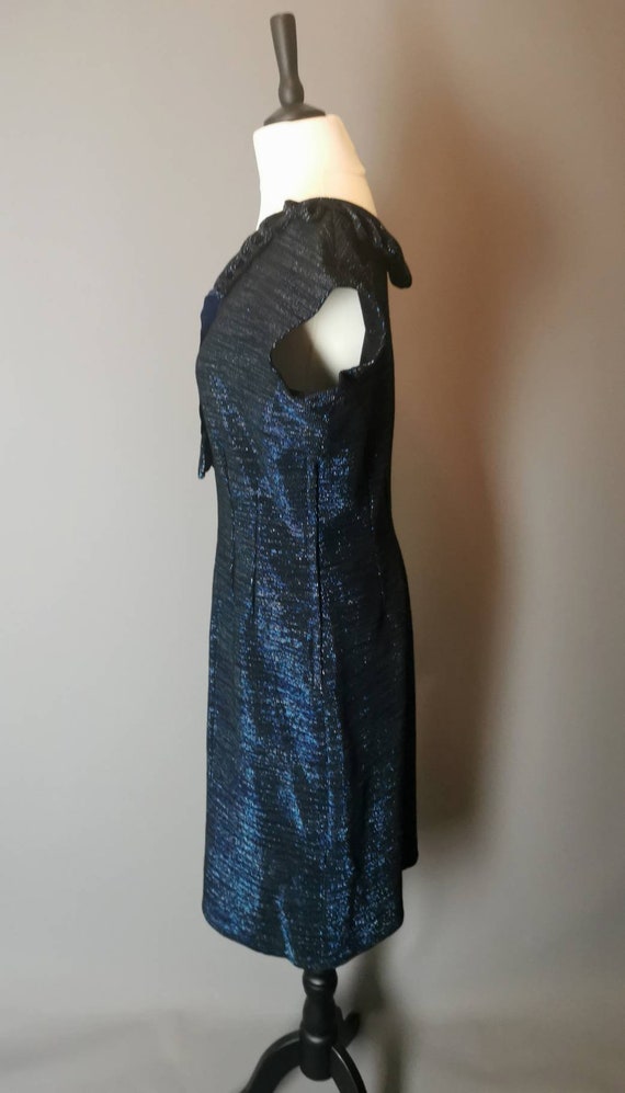 Vintage 1940s blue wiggle dress, evening dress - image 5