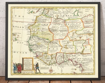 Slave Coast Map Of Guinea 1736 Negroland Map | Etsy