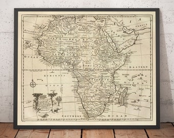 Slave Coast Map Of Guinea 1736 Negroland Map | Etsy