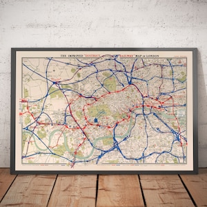 Old London District Railway Map, 1884 - First Underground Railroad - Early Piccadilly, Circle, Metropolitan Tube - Framed, Unframed Gift