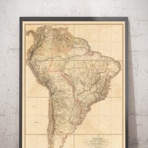 Rare Old Map of South America by Faden, 1807 - Spanish Colonialism - Brazil, Peru, Colombia, Chile, Venezuela, Amazon - Framed Unframed Gift