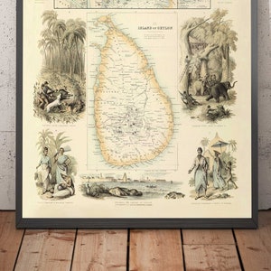 Old Map of British Possessions in the Indian Ocean, 1872 by Fullarton - Malaysia, Penang, Singapore, Sri Lanka, Malacca