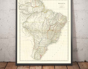 2点セット ブラジルの大きな地図 サンパウロ リオ ブラジルで購入2点