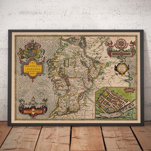Alte Karte von Connacht, Irland 1611 von John Speed - Galway, Sligo, Mayo, Leitrim, Clare, Roscommon, Connaught - gerahmt oder ungerahmt