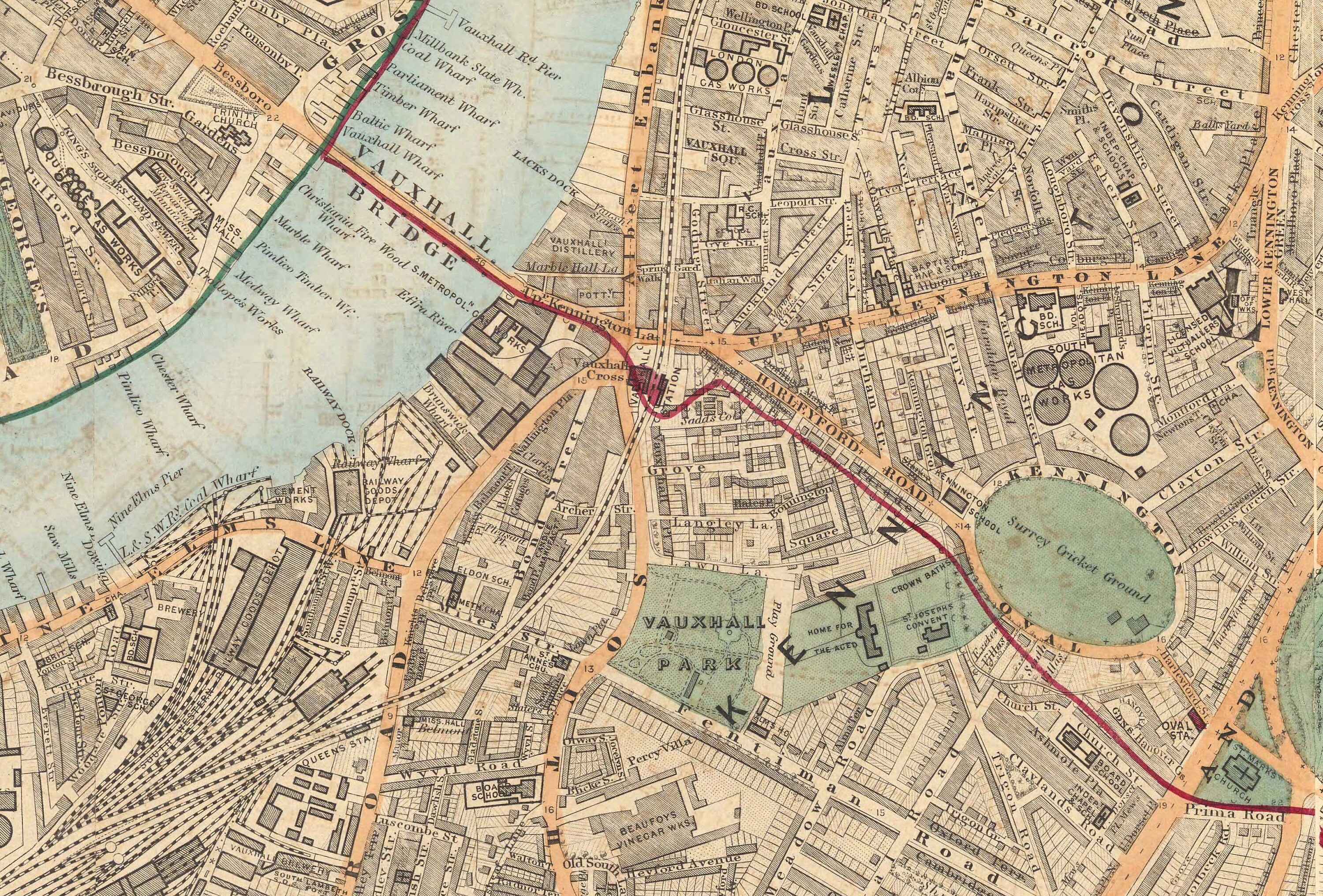 London Sw8 Map Old Map of South London in 1891 - Battersea, Chelsea, Oval, Stockwell ...