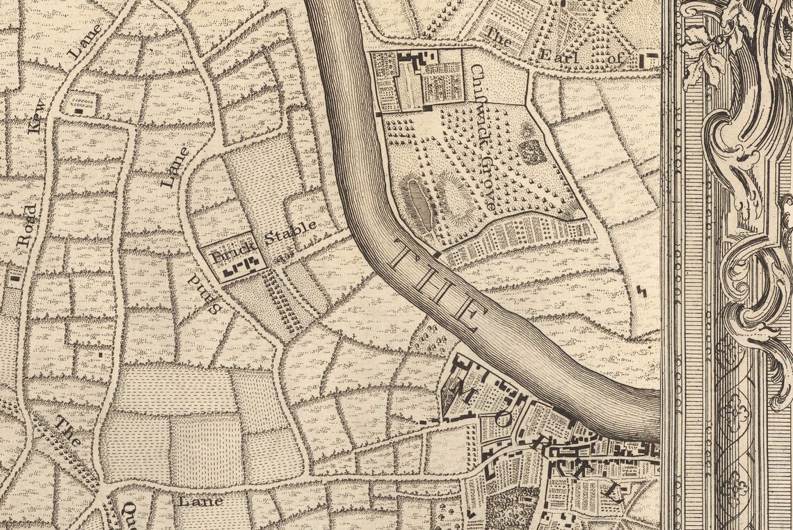 Old Map of South West London in 1746 by John Rocque - Twickenham ...