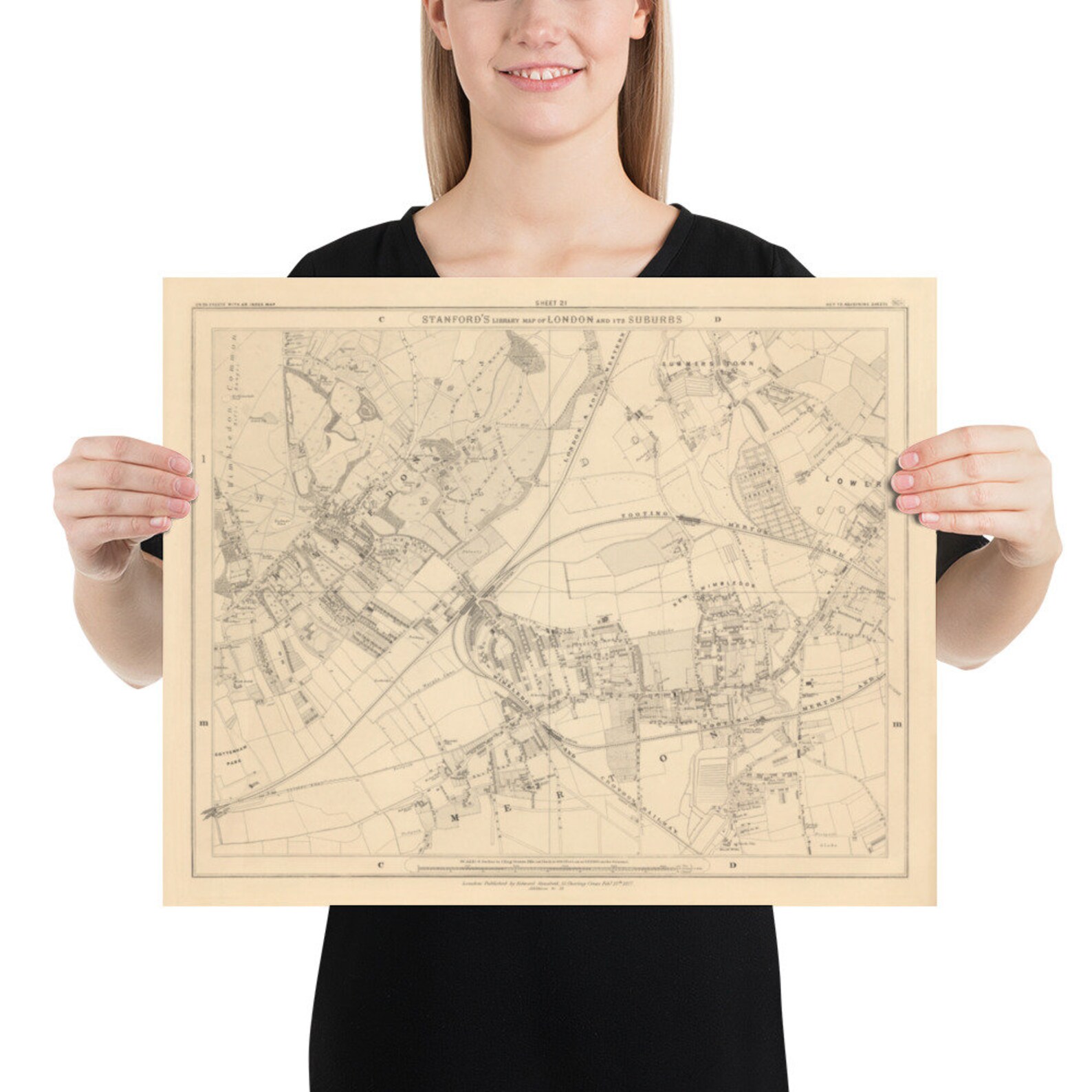 Sw20 Map Old Map of South West London, 1862 - Wimbledon, Merton, Summerstown ...