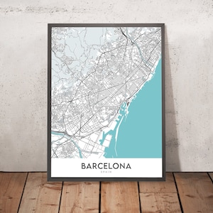 Modern City Map of Barcelona, Spain: Gothic Quarter, El Born, Gracia, Sagrada Familia, Casa Batlló