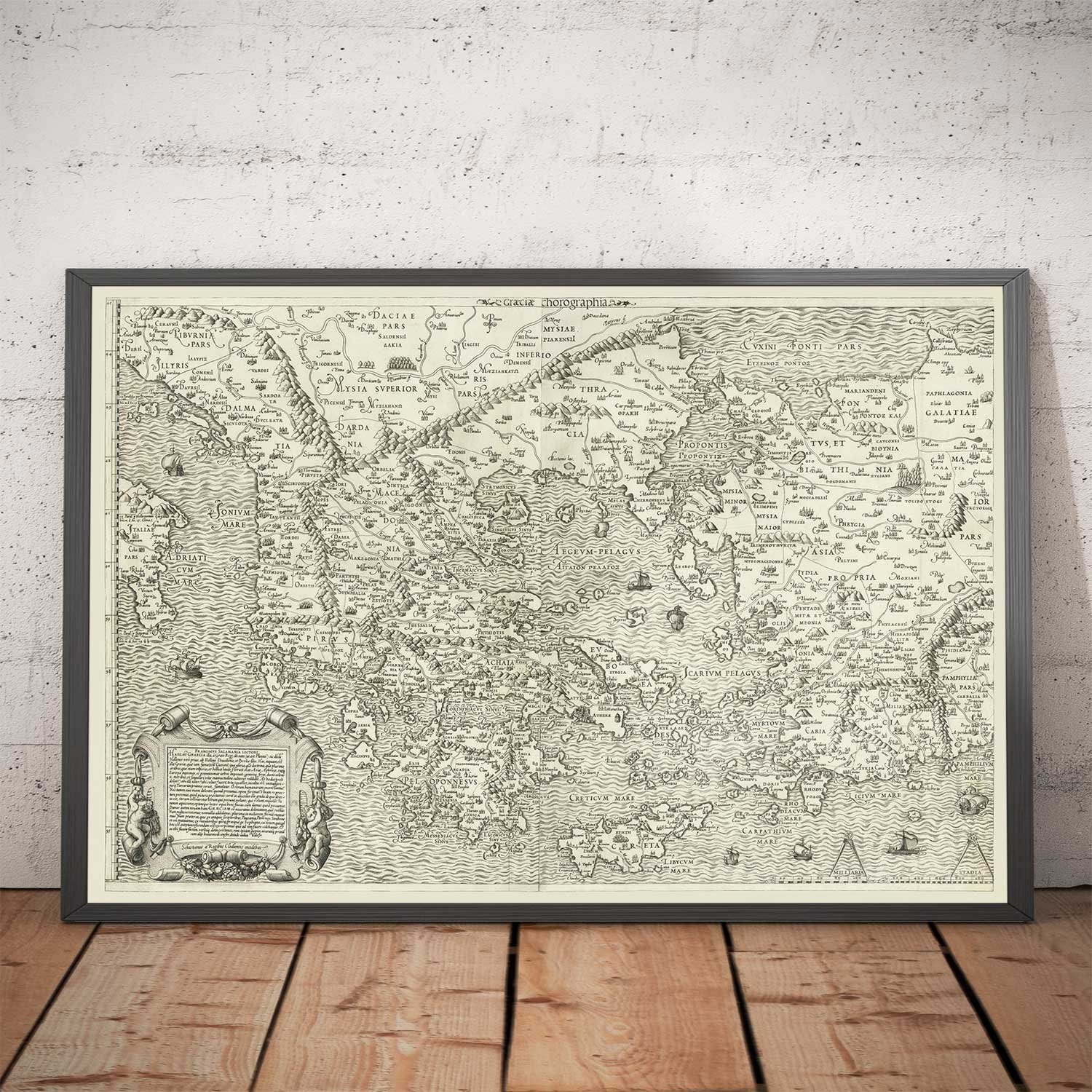 (じゅん) Old Map of Ancient Greece, 1558 by Salamanca - Macedonia