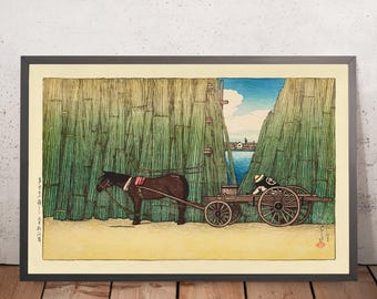 River Bank, Komagata by Hasui Kawase 1935