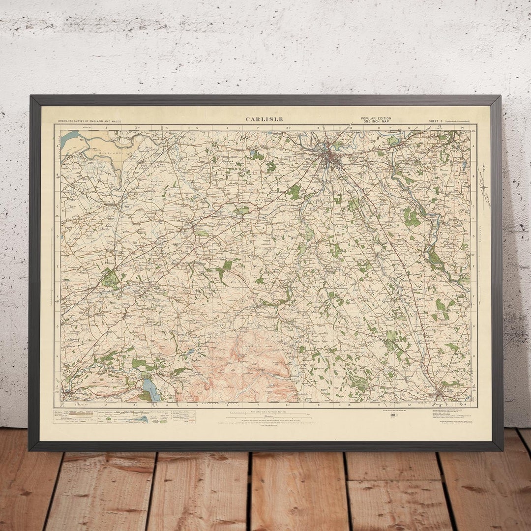 Old Ordnance Survey Map, Sheet 9 - Carlisle, 1925: Cockermouth, Penrith ...