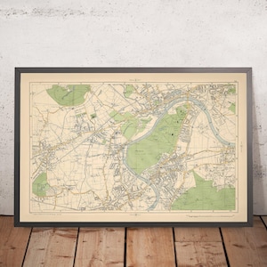 Old Map of West London, 1900: Brentford, Richmond, Kew Gardens, Isleworth, Old Deer Park