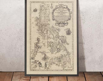 Old Map of the Philippines, 1744: Reduced Version of 1734 Murillo Velarde Chart