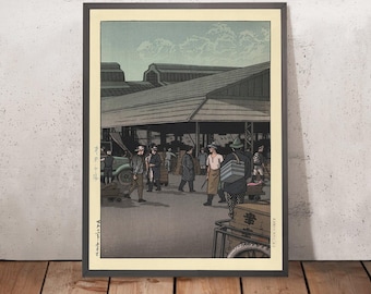 The Central Market, Tokyo by Hasui Kawase, 1935