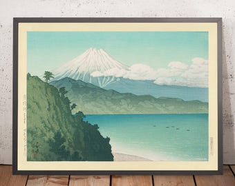 Mt. Fuji and Blue Lake from Satta Pass by Hasui Kawase, 1935