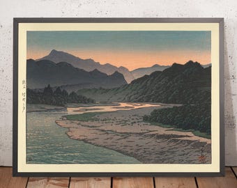 Abend in Minano, Chichibu von Hasui Kawase, 1935