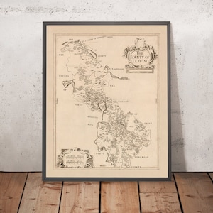 Old Map of County Leitrim by Petty, 1685: Carrick-on-Shannon, Jamestown, Ballinamore, Mohill, Carrigallen, Down Survey