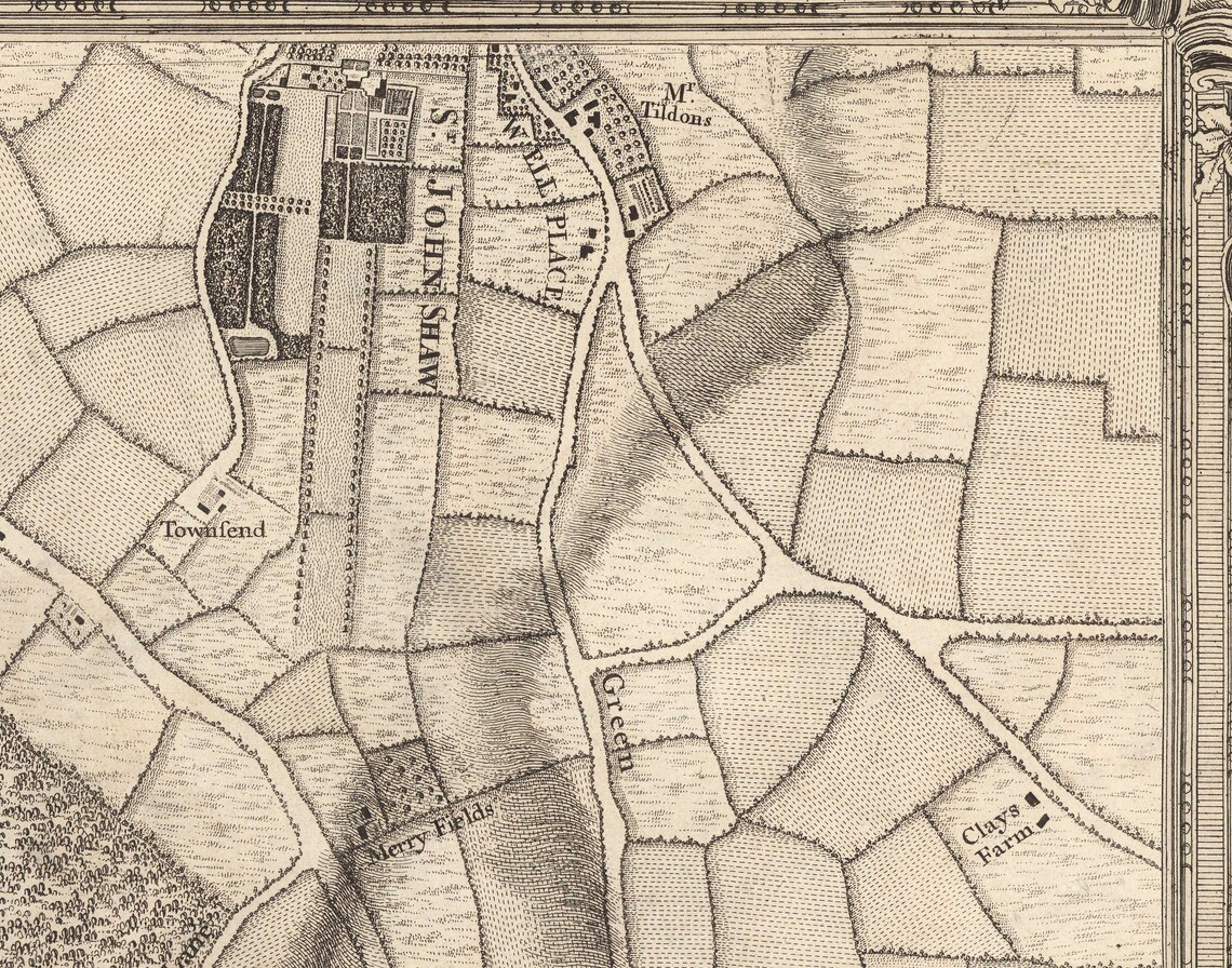 Old Map of South East London in 1746 by John Rocque - Chislehurst ...
