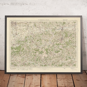 Old Ordnance Survey Map, Sheet 125 - Tunbridge Wells, 1925: Redhill, Tonbridge, Haywards Heath, Crawley, and High Weald AONB