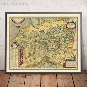 Old Map of Ancient Germany and North Europe by Abraham Ortelius, 1624: Germania, Scandinavia, Germanic Tribes