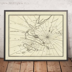 Old Lérins Islands and Bay of Cannes Nautical Chart by Heather, 1802: Forts, Monastery, Passages