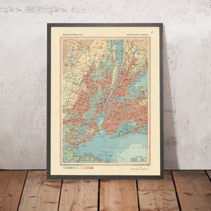 Old Map of New York City, 1967: Manhattan, Brooklyn, The Bronx, Newark, Jersey City
