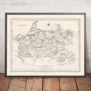 Old Map of County Limerick by Samuel Lewis, 1844: Adare, Askeaton, Bruree, Croom, Kilmallock