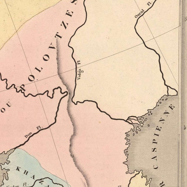 Old Map of the Crusades in Europe and the Middle East, 1838: Routes ...