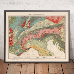Old Map of the Alps by Kartographia Winterthur, 1921: Switzerland, Austria, Slovenia, Alpine Parts of France, Italy and Germany