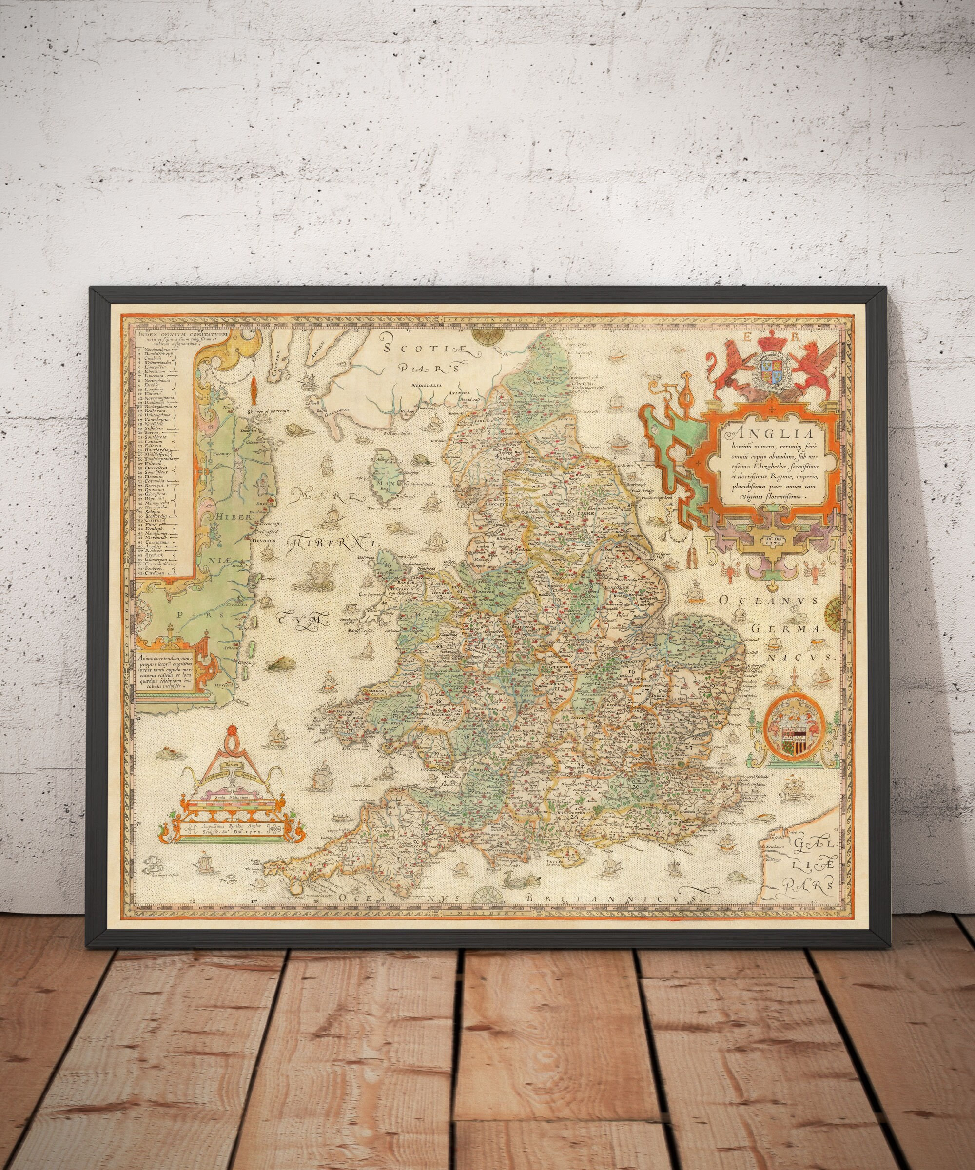 Old Map of England & Wales 1579 by Saxton First Printed Map - Etsy UK