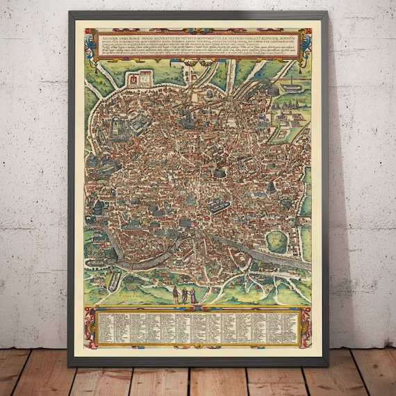 お値下げ　額装品　古地図　1571年　木版画　S.ミュンスター「イタリア全図」 il_570xN.2917922491_68e6.jpg