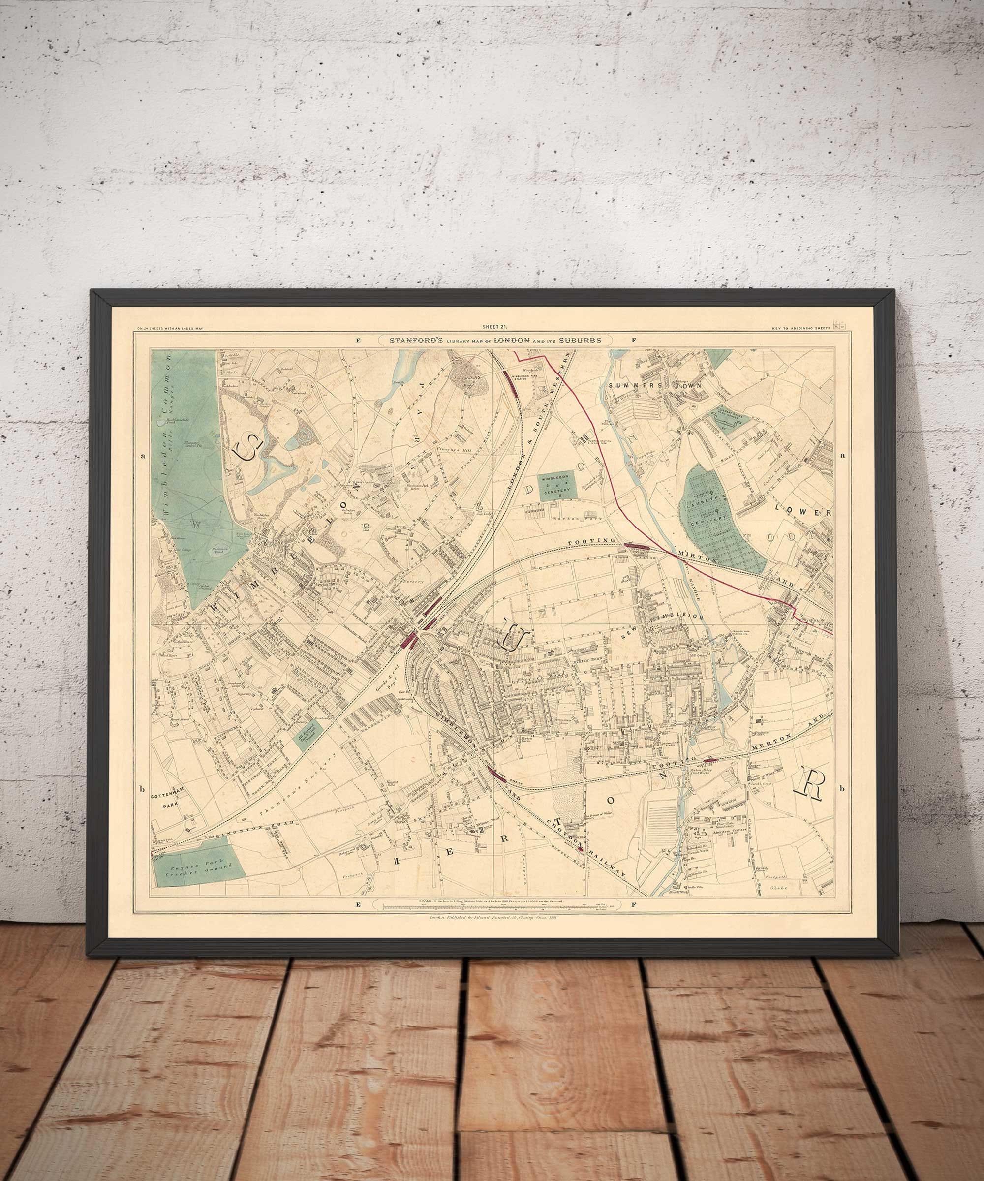 Sw20 Map Old Map of South West London, 1891 - Wimbledon, Merton, Summerstown ...