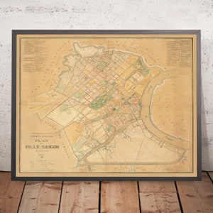 Old Map of Saigon (Ho Chi Minh City), 1921: Colonial Urban Plan, Saigon River, French Architecture, Historic Streets