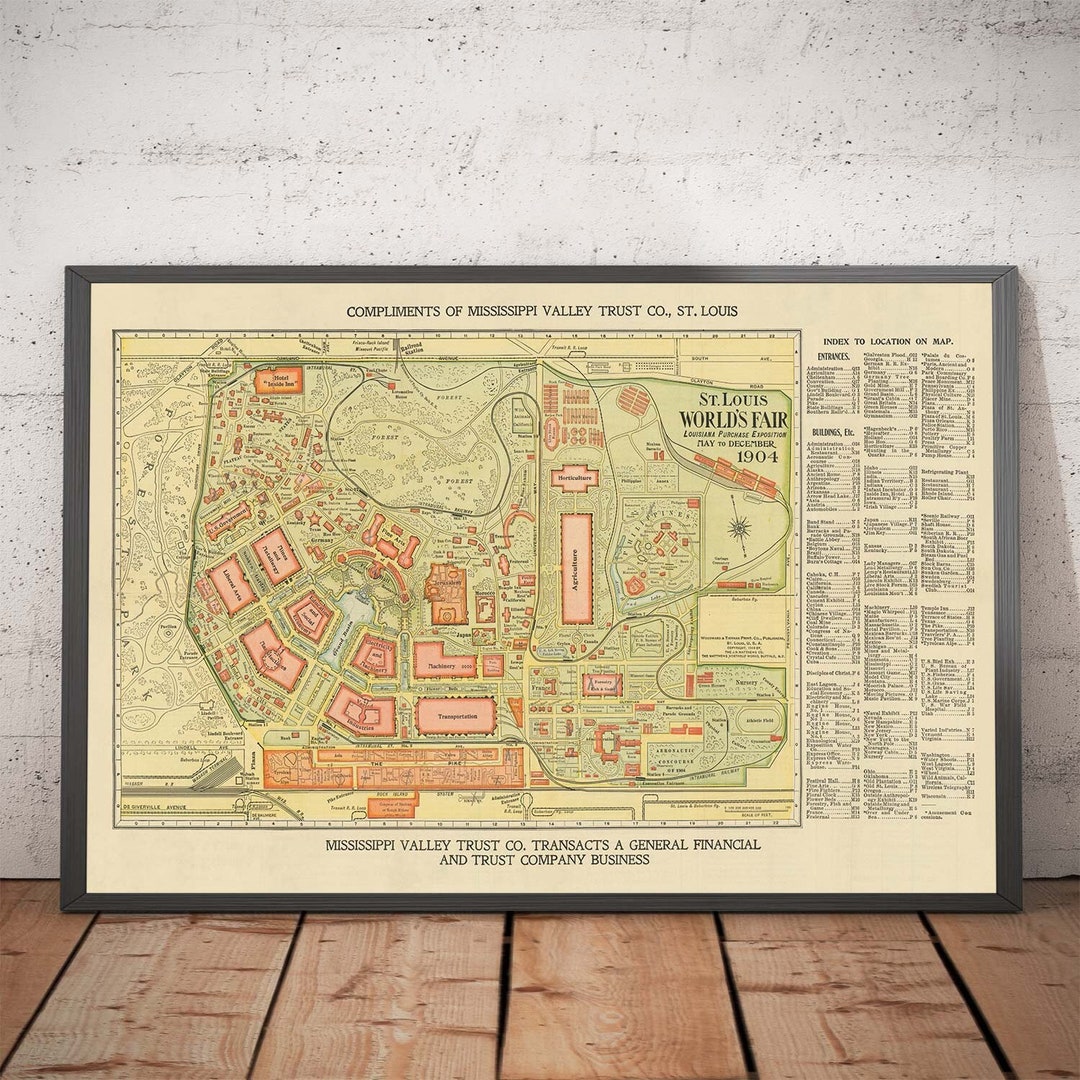 Old map of Saint Louis City 1904 Vintage Map Wall Map Print